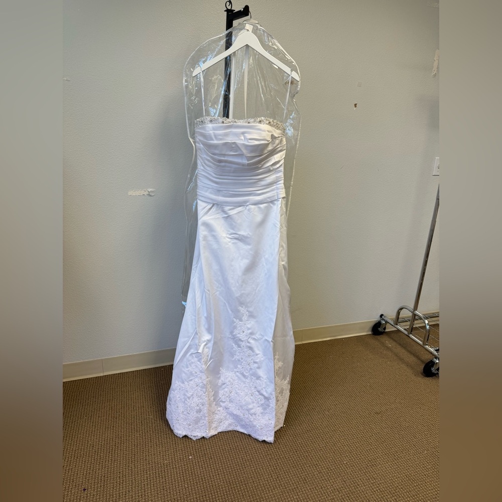 DaVinci White Beaded Strapless Dress 8356